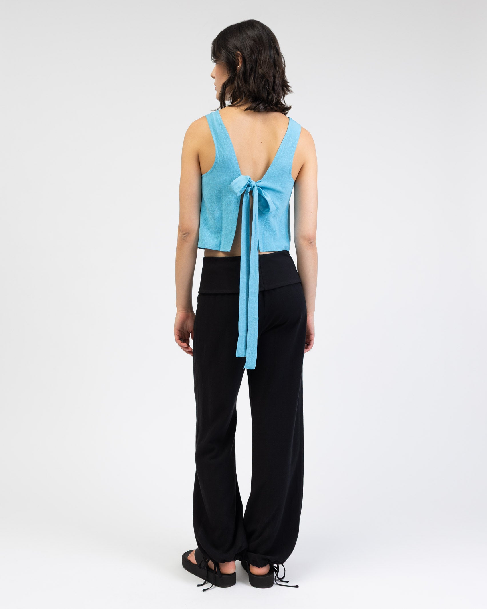 Ballon Hose aus Leinen-Mix