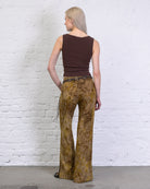 Hose mit floralem Print aus Samt