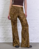 Hose mit floralem Print aus Samt