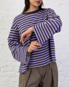 Weites Langarmshirt mit Streifen