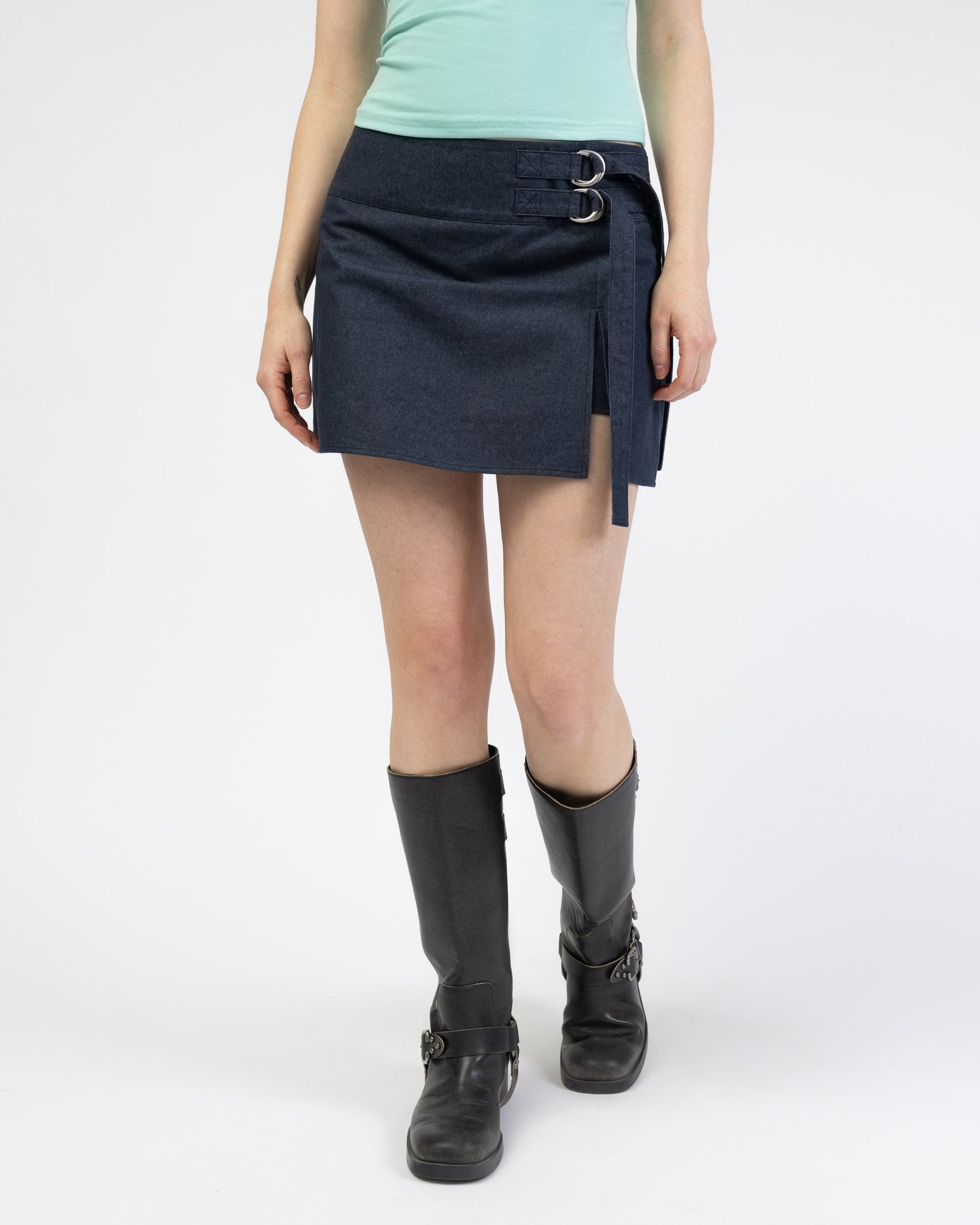 Jeans Minirock mit Schnallendetails