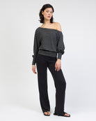 Offshoulder Langarmshirt mit Streifen
