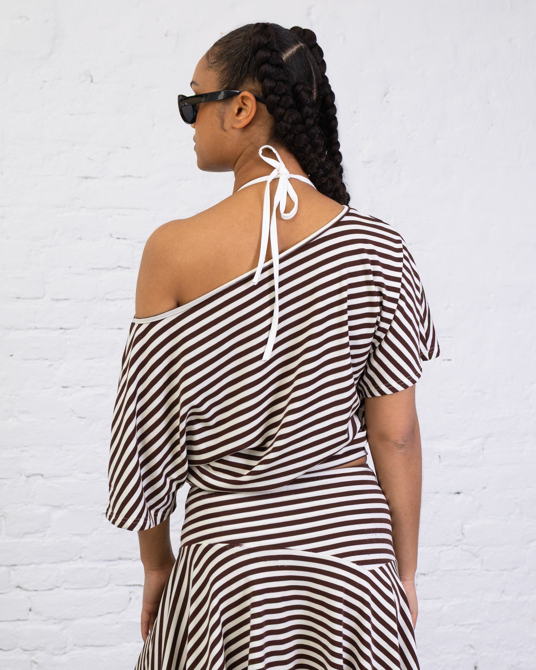 Gestreiftes Offshoulder T-Shirt