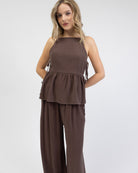 Peplum Top aus Leinen-Mix