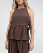 Peplum Top aus Leinen-Mix