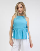 Peplum Top aus Leinen-Mix