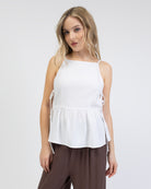 Peplum Top aus Leinen-Mix