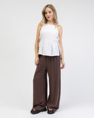 Peplum Top aus Leinen-Mix