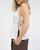 Peplum Top aus Leinen-Mix
