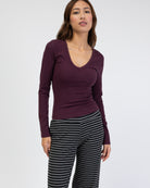 Longshirt mit V-Ausschnitt