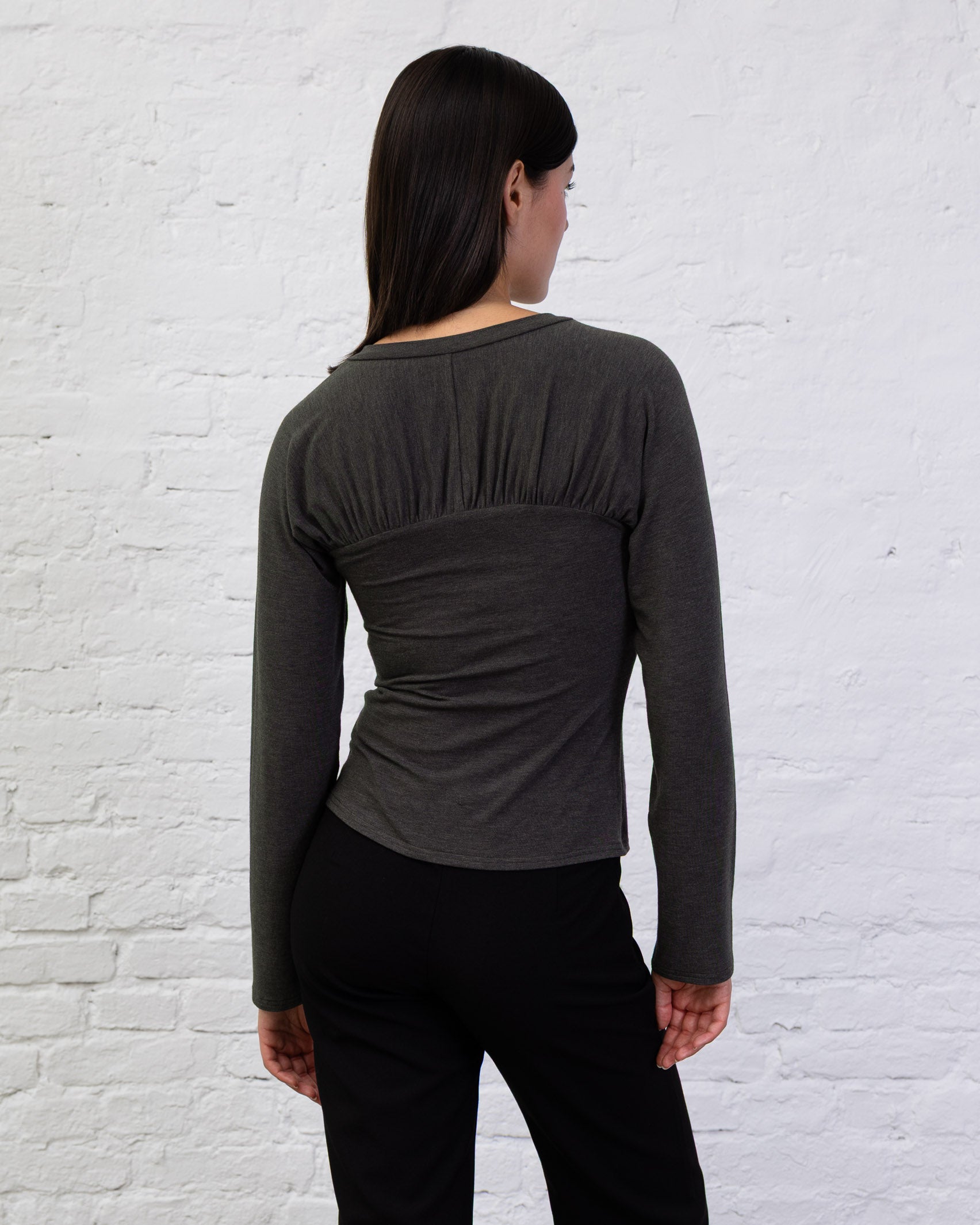 Langarmshirt mit Raffung