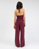Lockere Hose aus Leinen-Mix