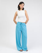 Lockere Hose aus Leinen-Mix