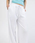 Lockere Hose aus Leinen-Mix