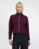 Strickjacke mit Stehkragen