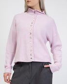 Strickjacke mit Stehkragen