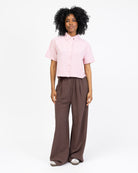 Crop Bluse aus Leinen-Mix