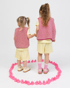 Teddy Kinderweste mit Streifenprint