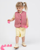 Teddy Kinderweste mit Streifenprint