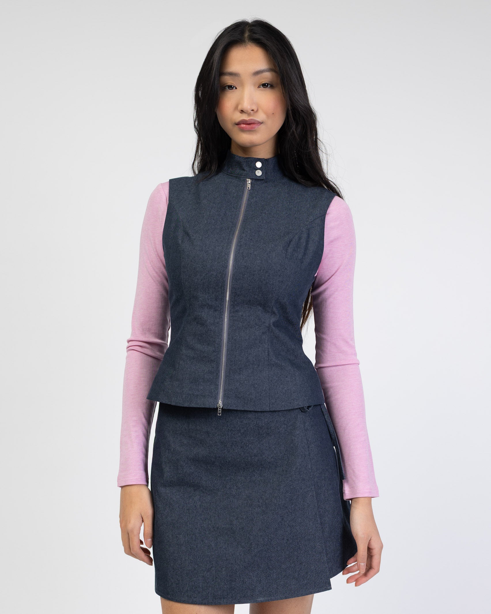 Weste aus Raw Denim