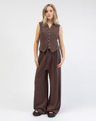 Taillierte Bluse aus Leinen-Mix