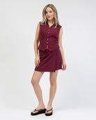 Taillierte Bluse aus Leinen-Mix