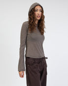 Gestreiftes Longshirt mit Kapuze