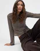 Gestreiftes Longshirt mit Kapuze