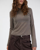 Gestreiftes Longshirt mit Kapuze