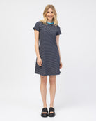 Gestreiftes Basic T-Shirt Kleid