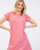 Gestreiftes Basic T-Shirt Kleid