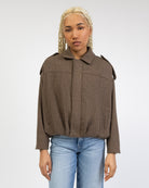 Bomberjacke in Tweed Optik