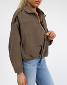Bomberjacke in Tweed Optik