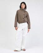 Jacke mit asymmetrischer Knopfleiste