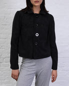 Cord-Blazer mit großen Knöpfen