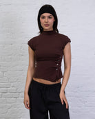 Asymmetrisches Shirt mit Knöpfen
