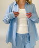 Basic Oversize Bluse blau