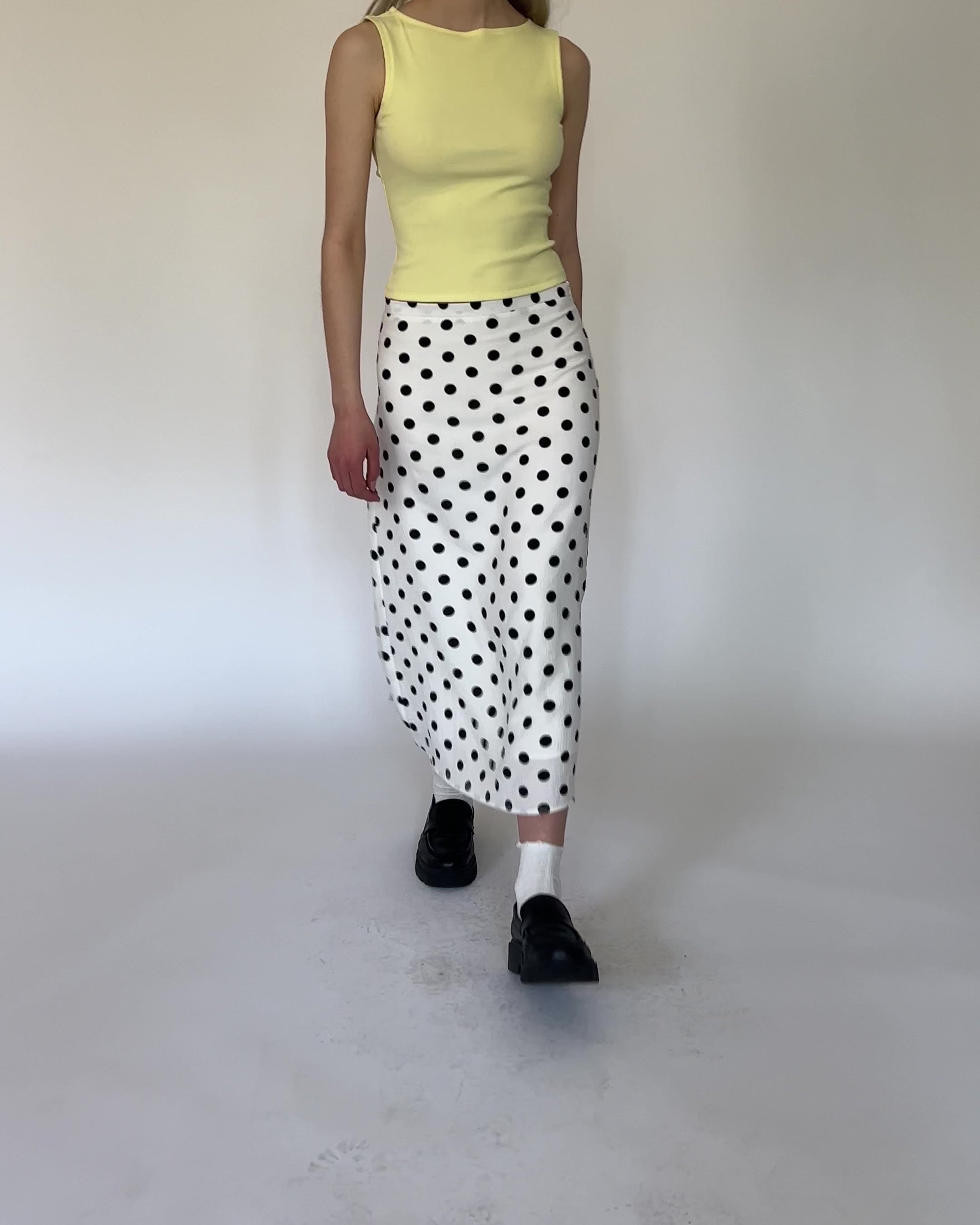 Midirock mit Polkadot Print