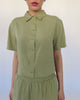 Crop Bluse aus Viskose grün