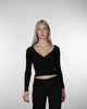Basic Langarmshirt mit V-Ausschnitt