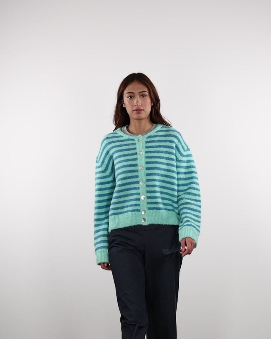 Strickjacke mit Streifen