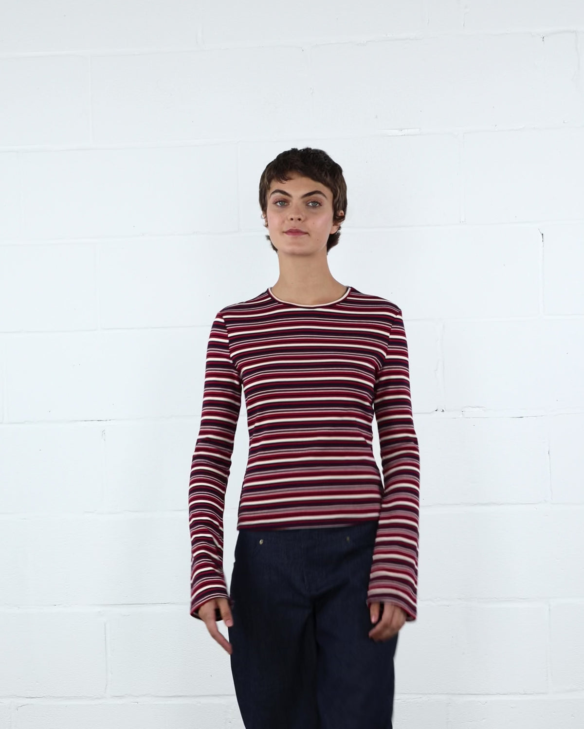 Longshirt mit Streifenmix