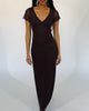 Mesh-Maxikleid mit Spitzendetails braun
