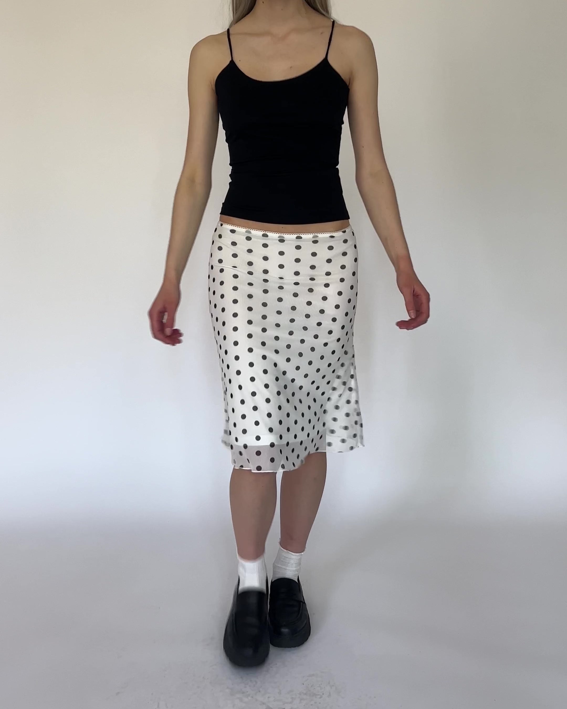Midi Rock mit Polkadotprint