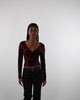 V-Neck Longshirt mit Blumenprint aus Samt