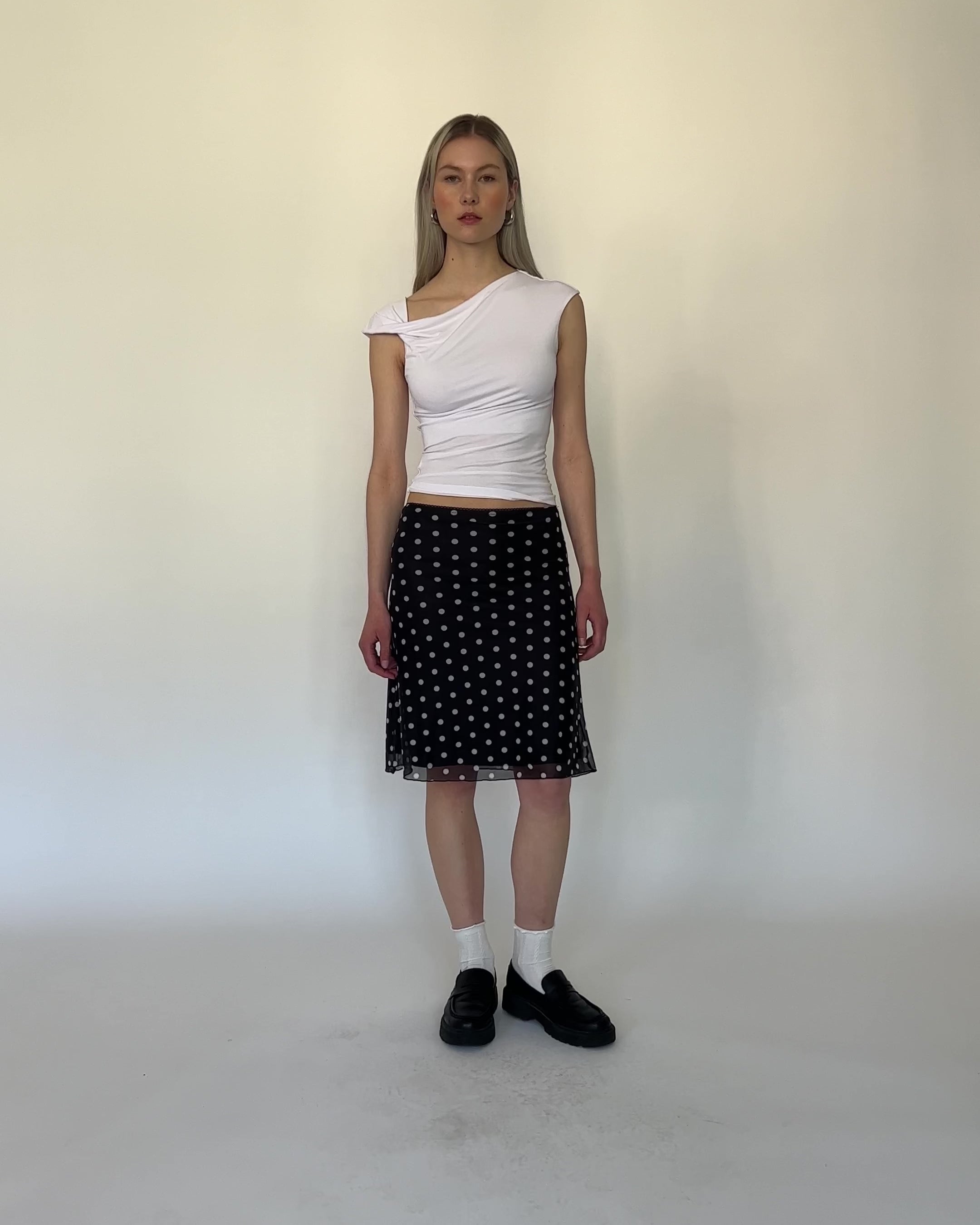 Midi Rock mit Polkadotprint