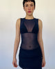 Einfarbiges Mesh Top blau