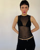 Einfarbiges Mesh Shirt schwarz