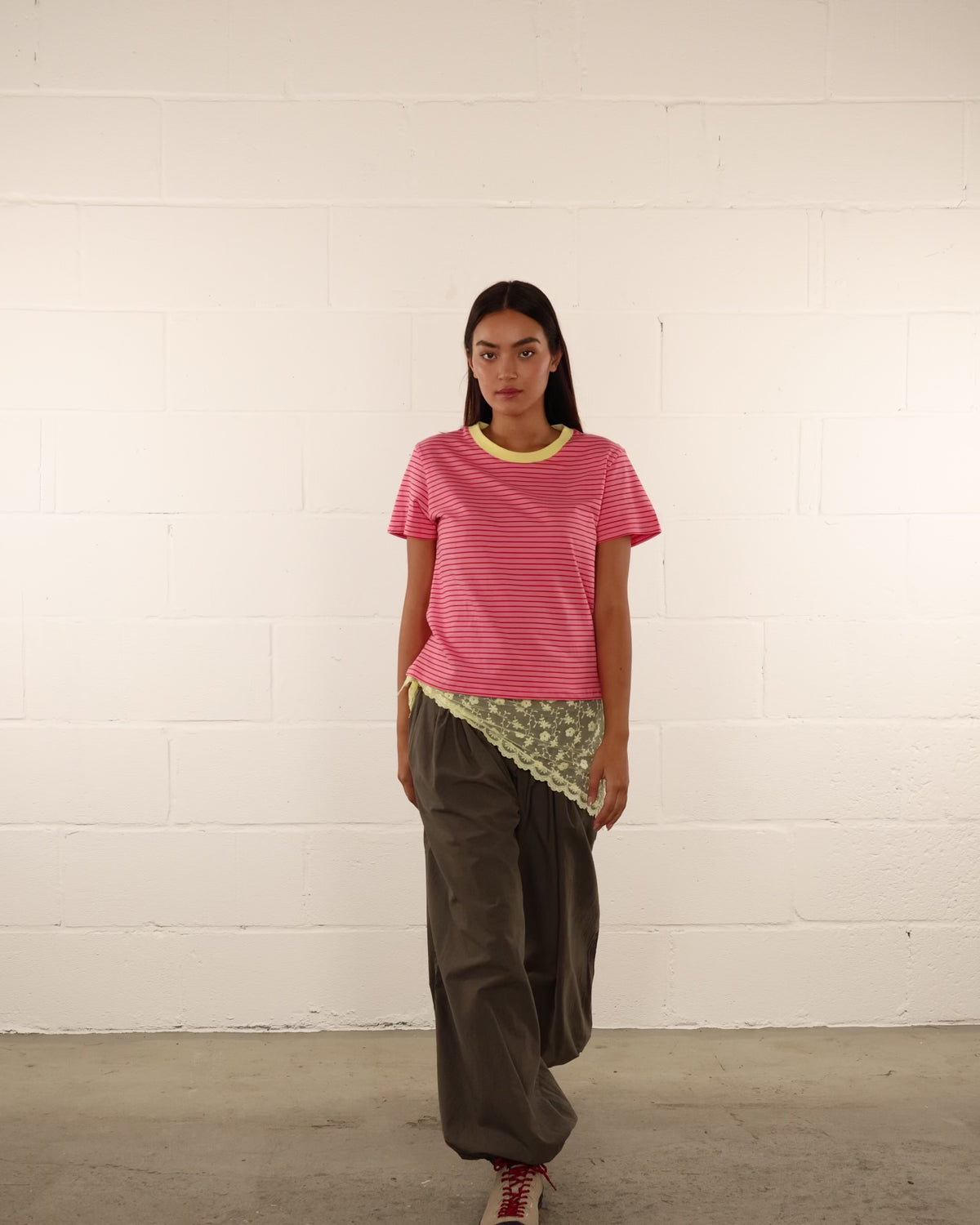 Gestreiftes Basic Kurzarmshirt