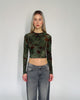 Langarmshirt aus Blumenprint mit Samt